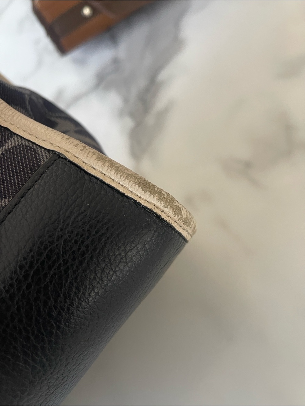 Coach Dempsey Tote  signature denim and a circular leather logo patch. - Picture 7 of 9